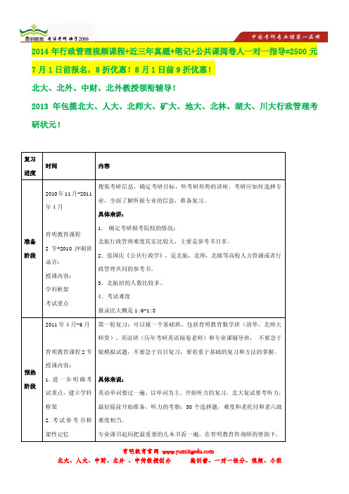 北京航空航天大学行政管理考研复习规划