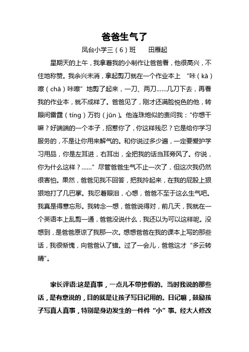 爸爸生气了