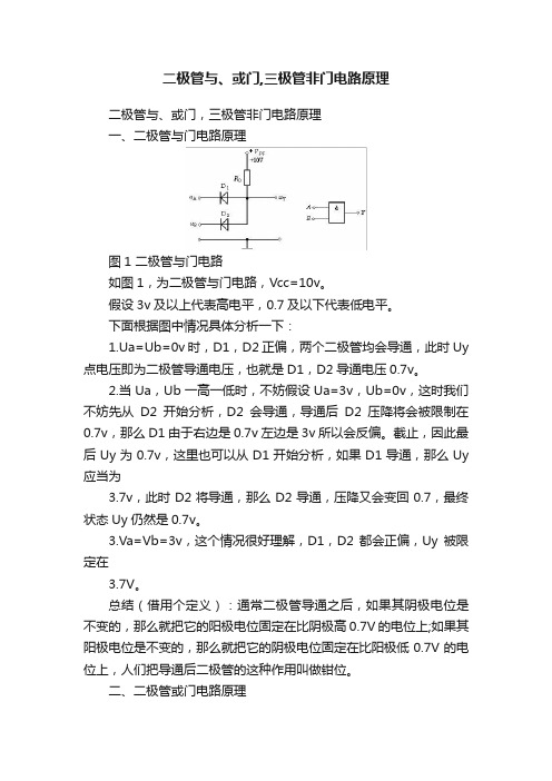 二极管与、或门,三极管非门电路原理