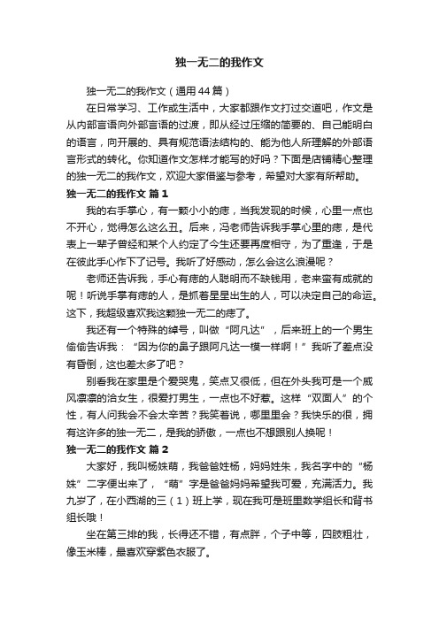 独一无二的我作文