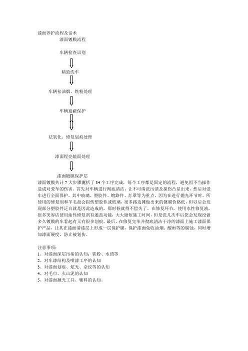 汽车漆面镀晶流程