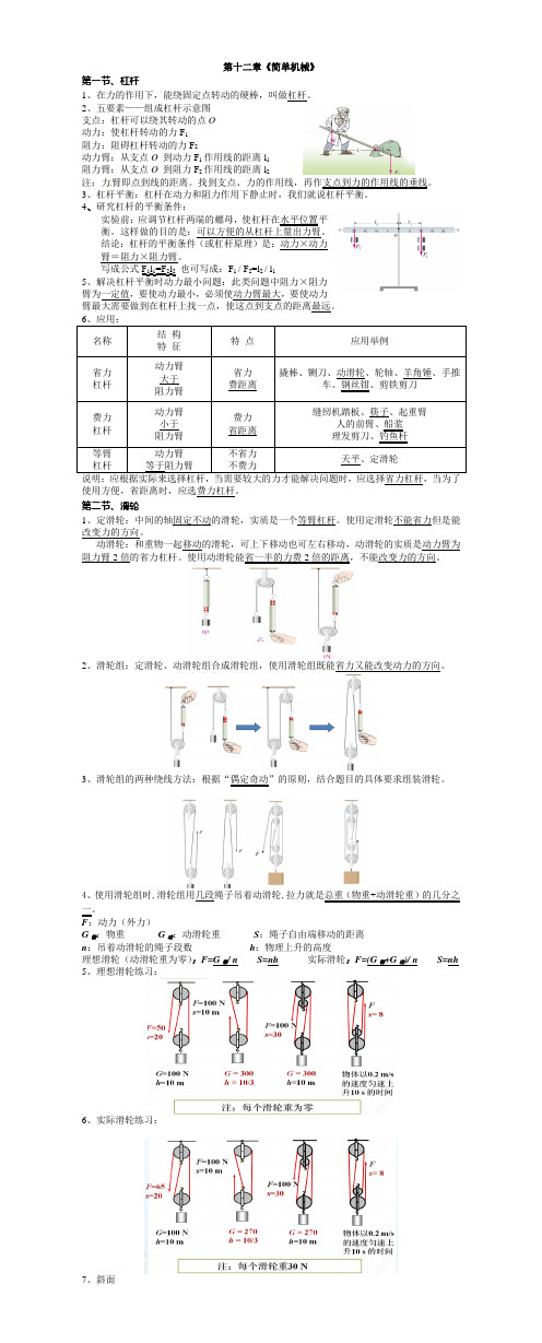 第十二章《简单机械》物理基础知识+中考真题