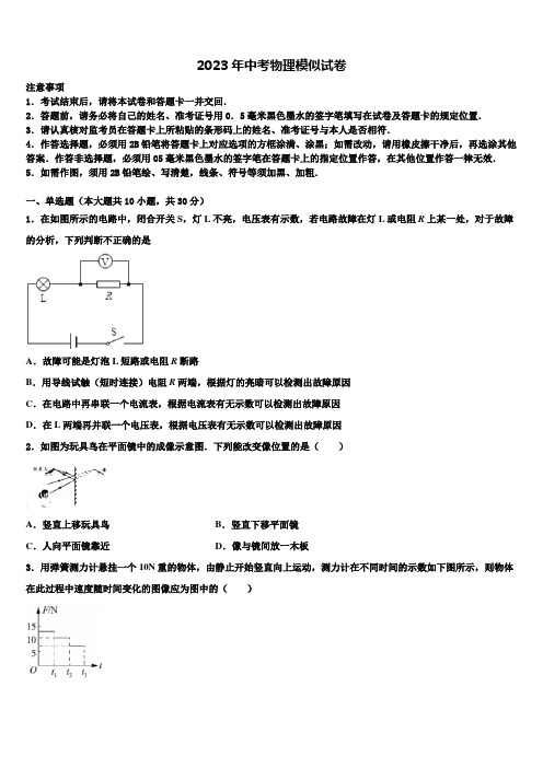 江苏省苏州常熟市2023年十校联考最后物理试题含解析