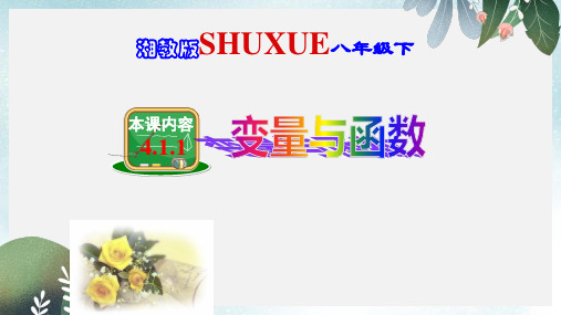 八年级数学下册4.1.1变量与函数课件新版湘教版