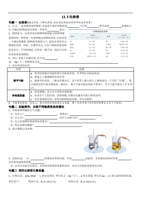 13.3比热容 讲义