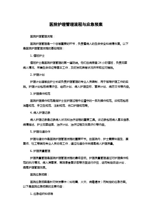 医院护理管理流程与应急预案