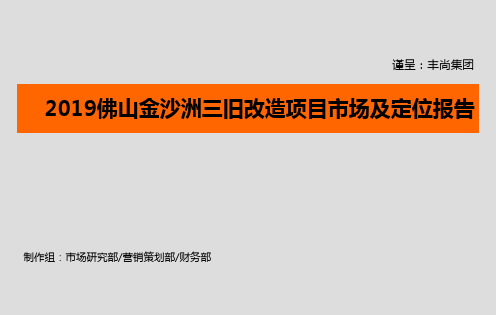 2014年佛山金沙洲三旧改造项目市场及定位报告全