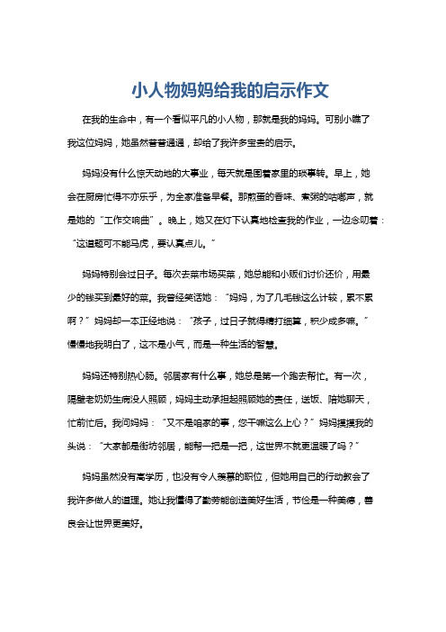 小人物妈妈给我的启示作文