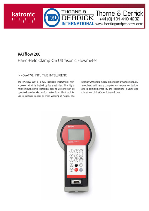 KATronic KATflow 200手持非侵入式超声流量计说明书