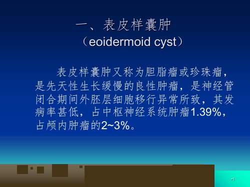 表皮样囊肿和皮样囊肿的影像学鉴别诊断PPT课件