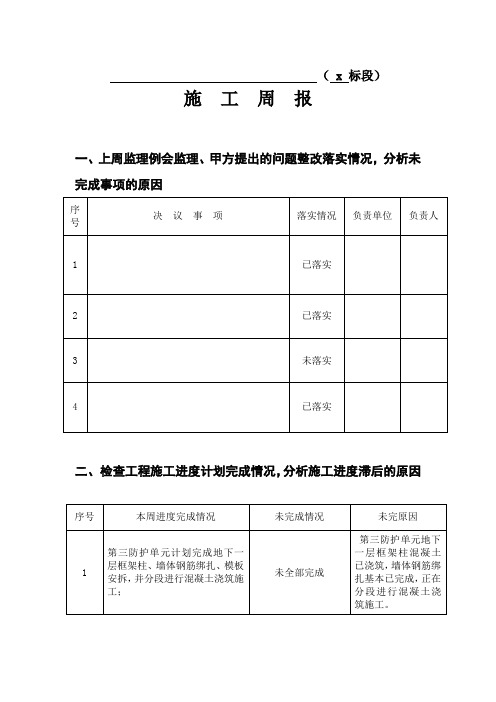 施工周报范文