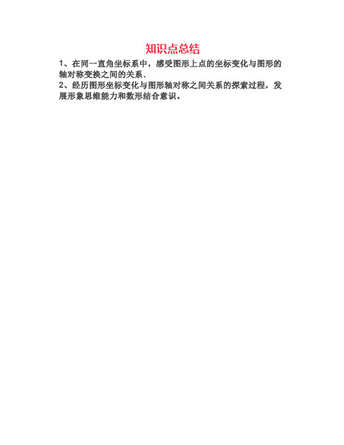 北师大版八上数学3.3轴对称与坐标变化知识精讲