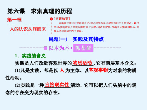 高中政治人教版必修四课件第二单元第六课第一框人的认识从何而来