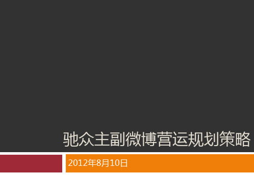 驰众主副微博营运规划策略ppt课件