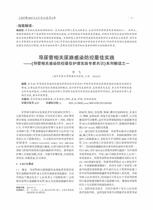 导尿管相关尿路感染防控最佳实践——《导管相关感染防控最佳护理