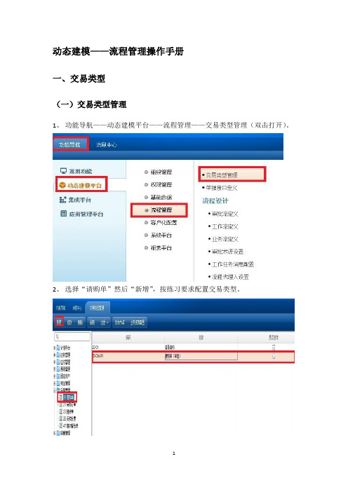 动态建模流程管理操作手册