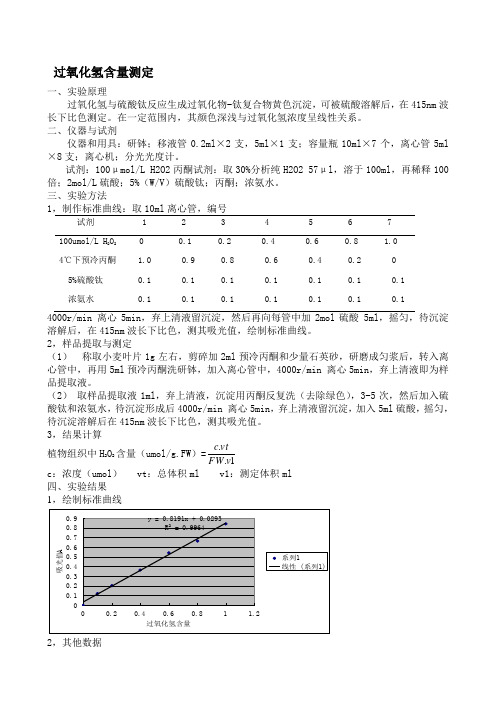 过氧化氢含量测定