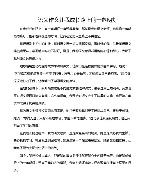 语文作文儿我成长路上的一盏明灯