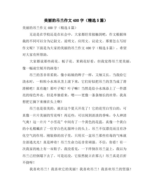 美丽的吊兰作文400字(精选5篇)