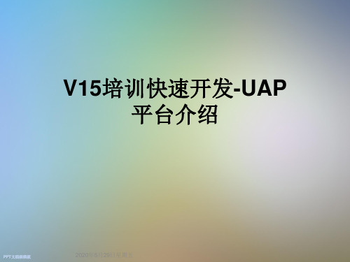 V15培训快速开发-UAP平台介绍