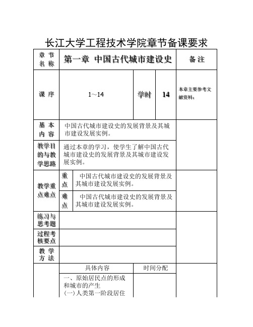 第一章 中国古代城市建设史(教案)