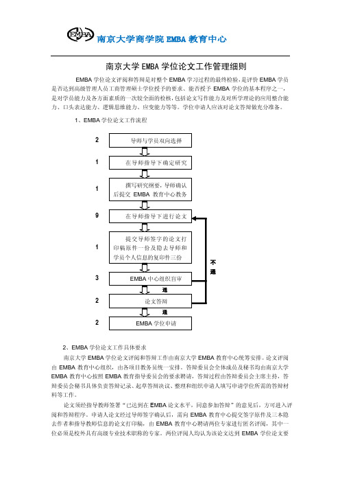 南京大学EMBA学位论文工作管理细则