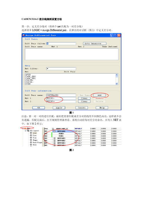 16.5差分线规则设置