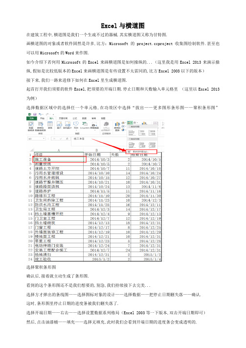 Excel生成横道图教程