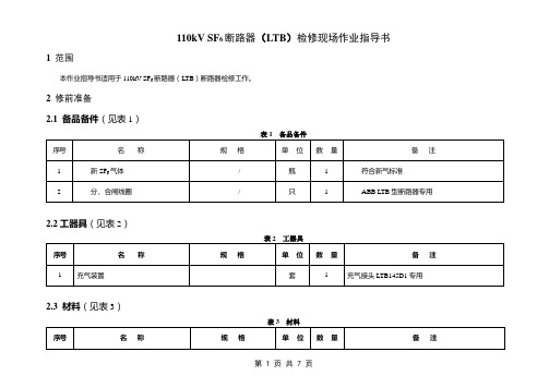 110kV SF6断路器(LTB)检修现场作业指导书