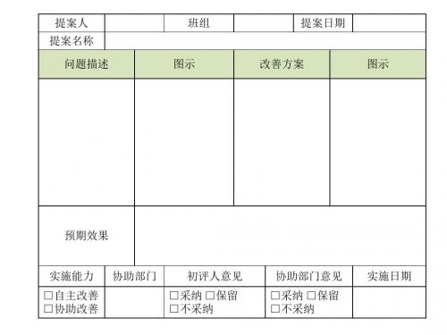 改善提案用表格模版