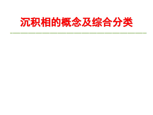 沉积相的概念及综合分类