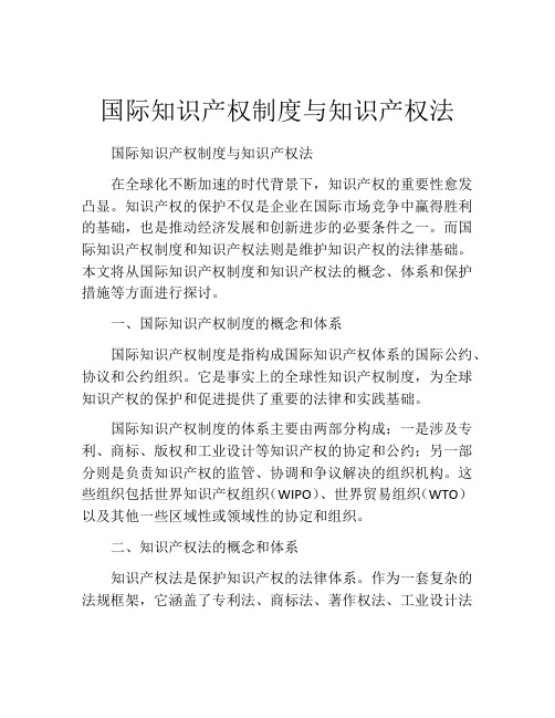 国际知识产权制度与知识产权法