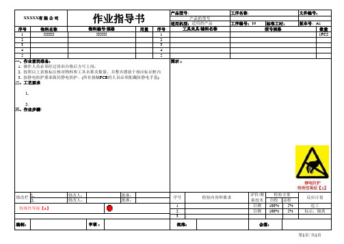 (完整版)作业指导书SOP模板