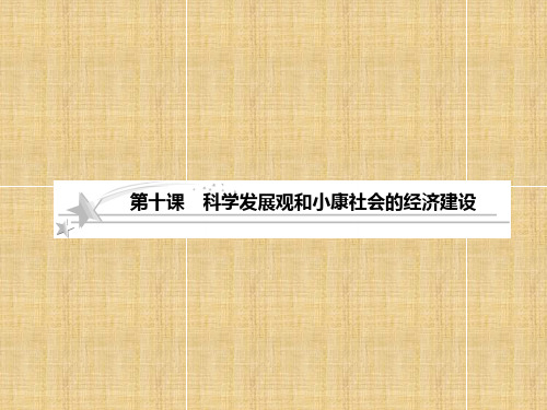 高考政治总复习科学发展观和小康社会的经济建设课件新人教版必修