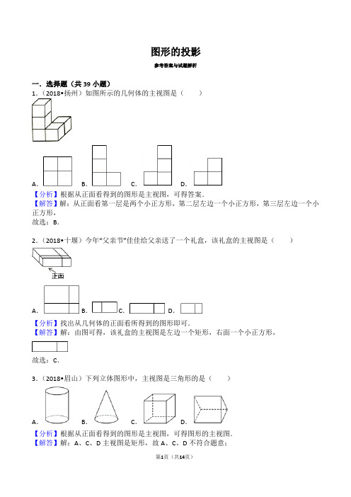 2018中考图形的投影真题