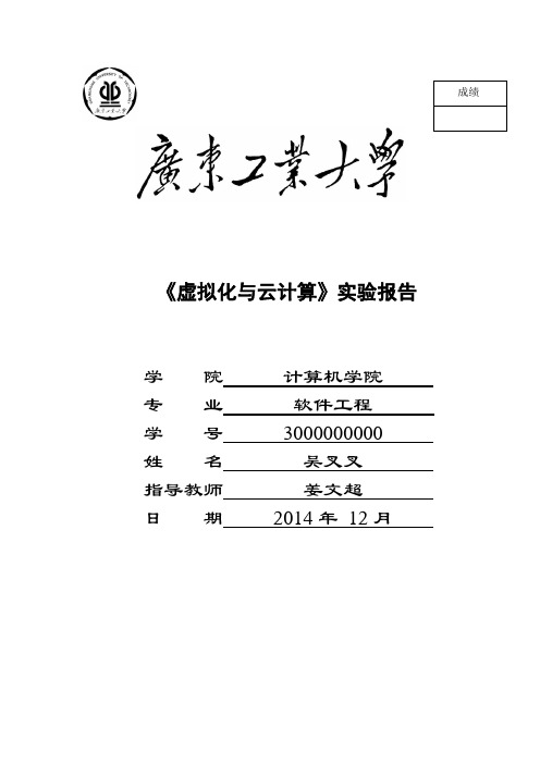 虚拟化云计算报告(广工)