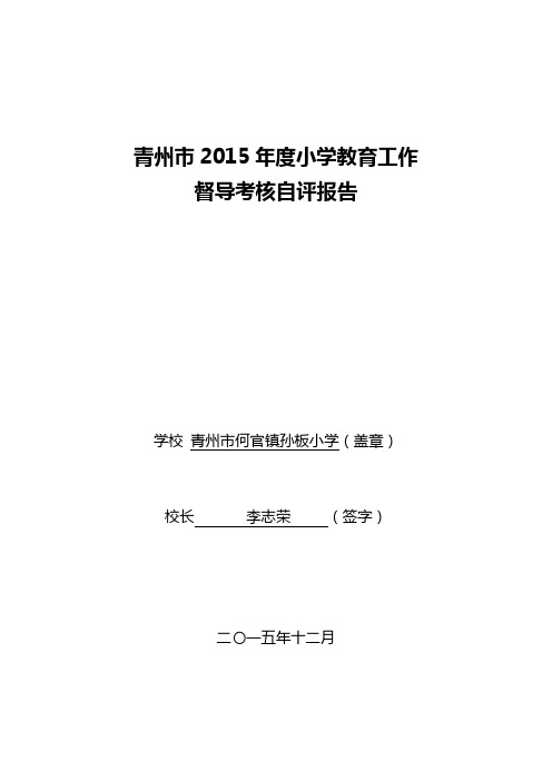 2015教育工作督导评估自评报告