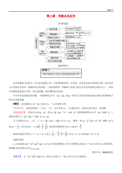 2020学年高中数学 第三章 导数及其应用 阶段复习课学案 苏教版选修1-1