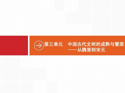 高考历史二轮课件(专题3)中国古代文明的成熟与繁荣-从魏晋到宋元