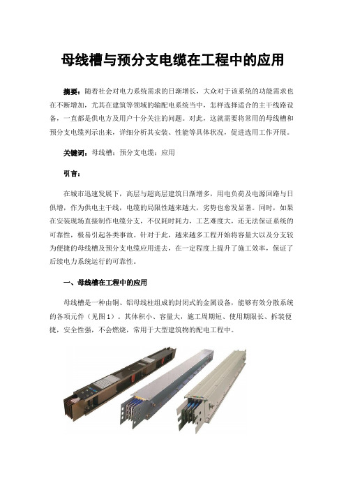 母线槽与预分支电缆在工程中的应用