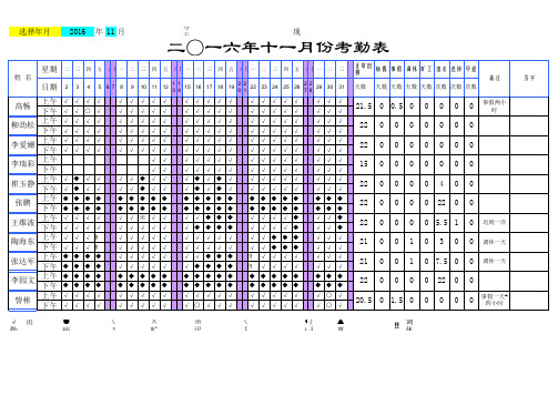 考勤表