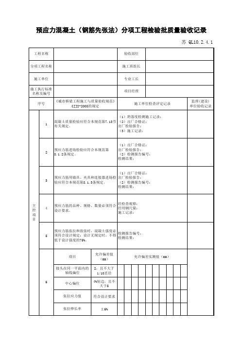 江苏省建设工程质监0190910六版表格文件QL10.2.4.1