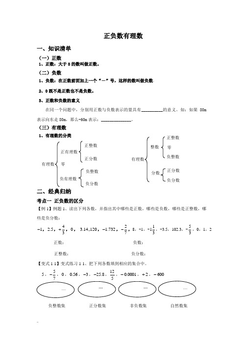 初一有理数,绝对值,相反数经典例题