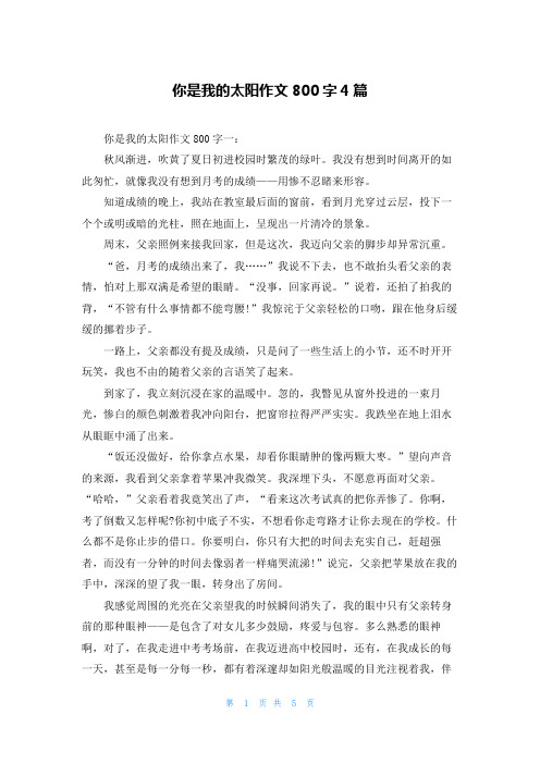 你是我的太阳作文800字4篇