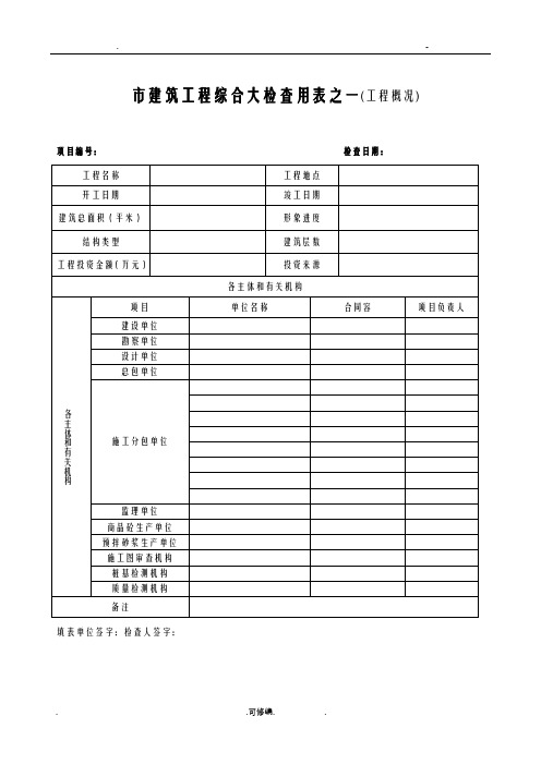 盐城市建筑综合大检查用表