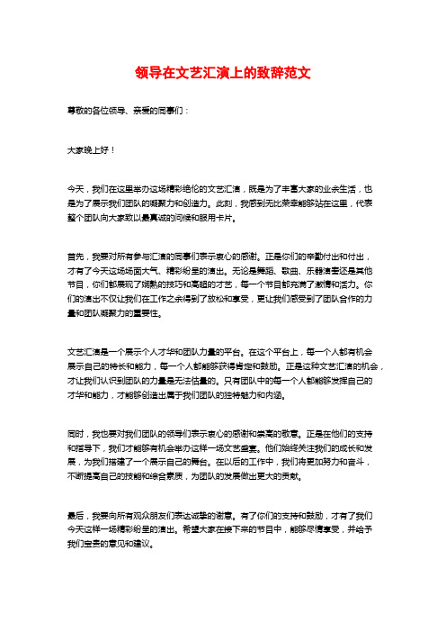 领导在文艺汇演上的致辞范文 (2)