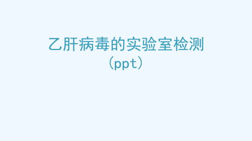 乙肝病毒的实验室检测(ppt)