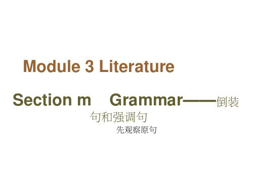 同步外研英语选修七新突破课件：Module3SectionⅢGrammar——倒装句和强调句