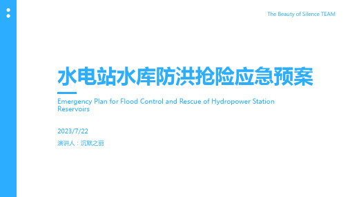 2023年水电站水库防洪抢险应急预案