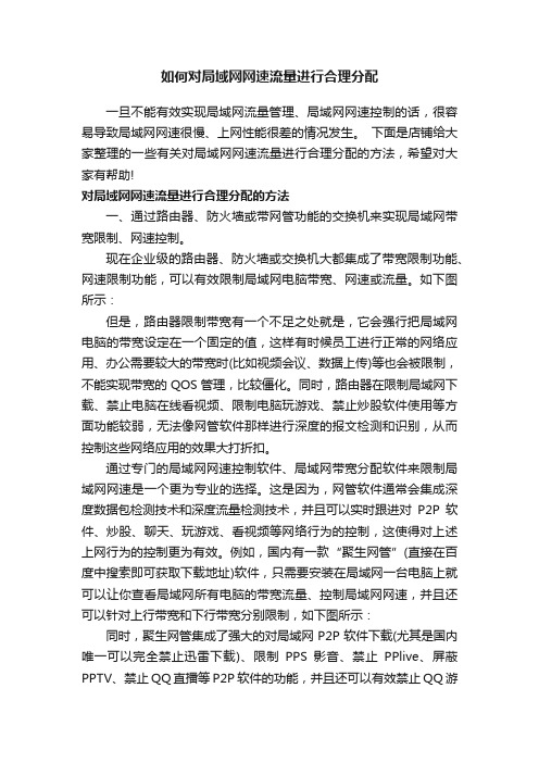 如何对局域网网速流量进行合理分配